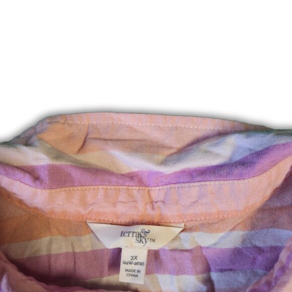 Terra & Sky Striped Button Up Top - Picture 2 of 2